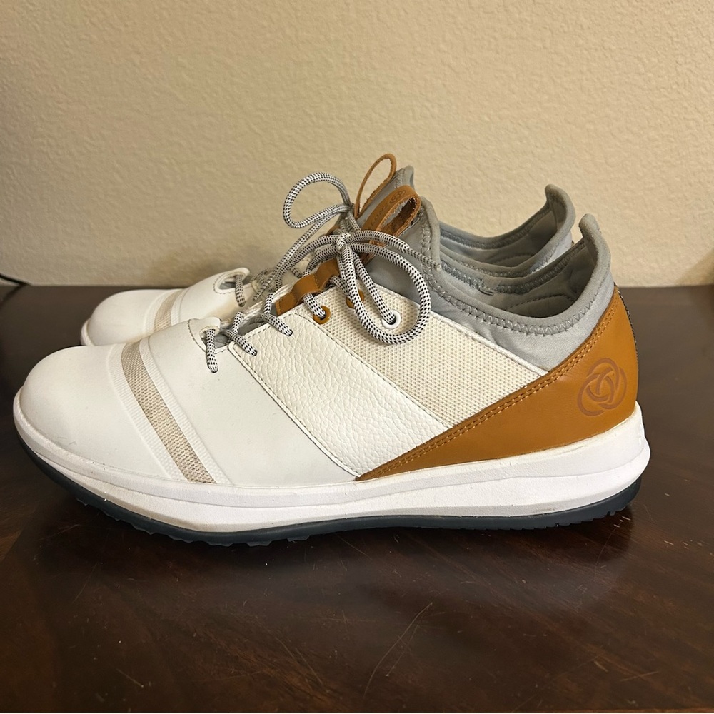 Athalonz EnVe Performance Spikeless Golf Shoes Sneakers White/Tan  Men's 12.5